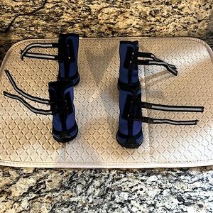 Dog Boots - High Quality Gripping Lug Soles with Velcro Closures - Blue & Black